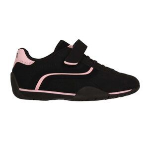 Lonsdale Childrens/Kids Camden Hook and Loop Sneakers / Black/Cerise